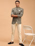Men's Black Woven Jodhpuri